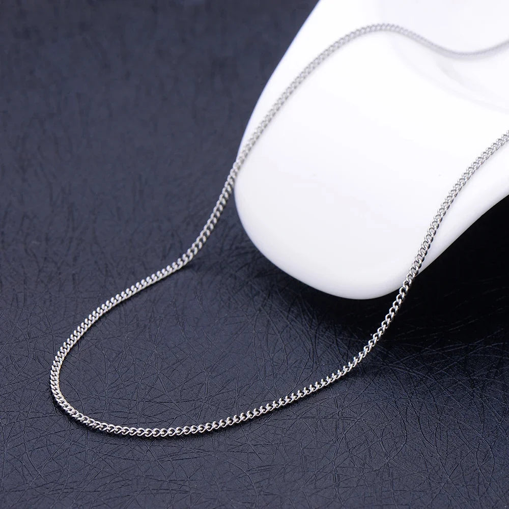 Wholesale 925 Sterling Silver 2MM 16-30Inches Side Chain Necklace Fit Pendant Fashion Gift for Men and Women Jewelry Accessories